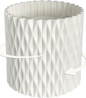 White Rotating 5-Slot Desk Pen Holder