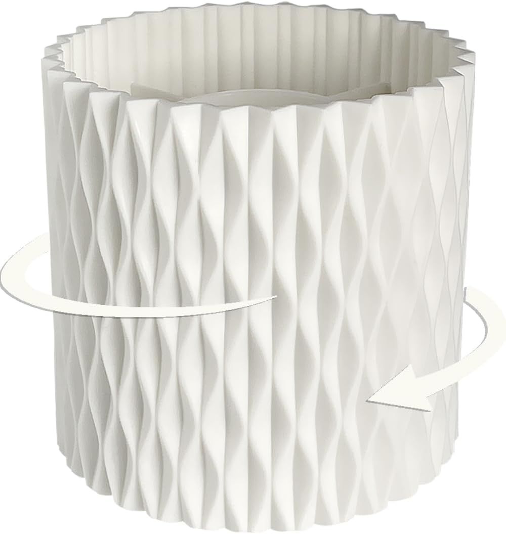 White Rotating 5-Slot Desk Pen Holder