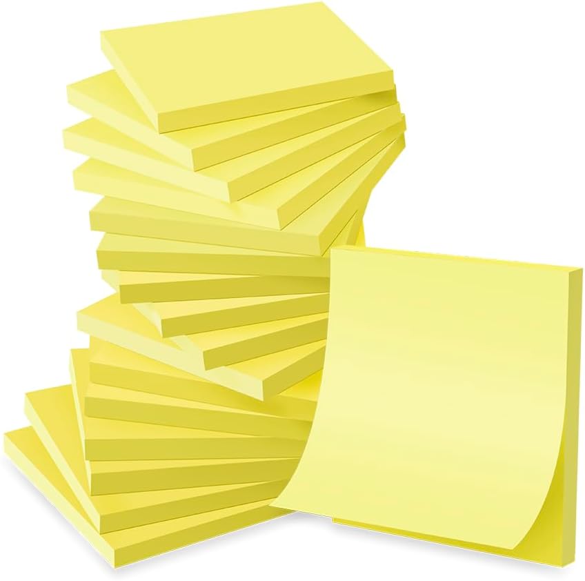 16-Pack 3x3 Canary Yellow Sticky Notes