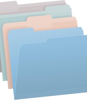 36-Pack Assorted Color File Folders 1/3