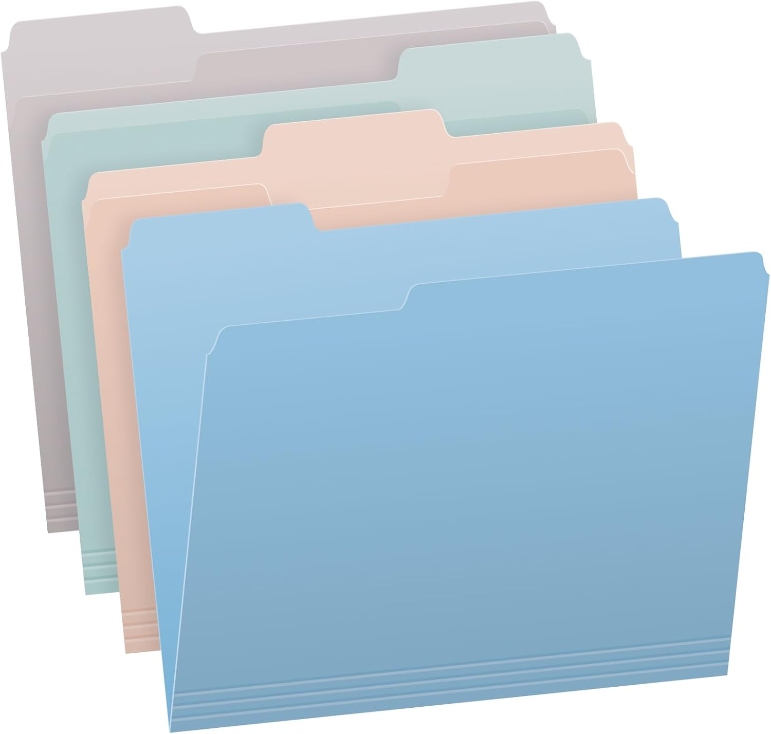36-Pack Assorted Color File Folders 1/3