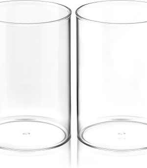 2-Piece Cylindrical Clear Acrylic Pen Holder