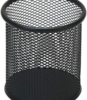 Black Wire Mesh Desk Pen Organizer Cup