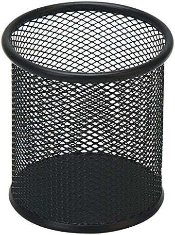 Black Wire Mesh Desk Pen Organizer Cup