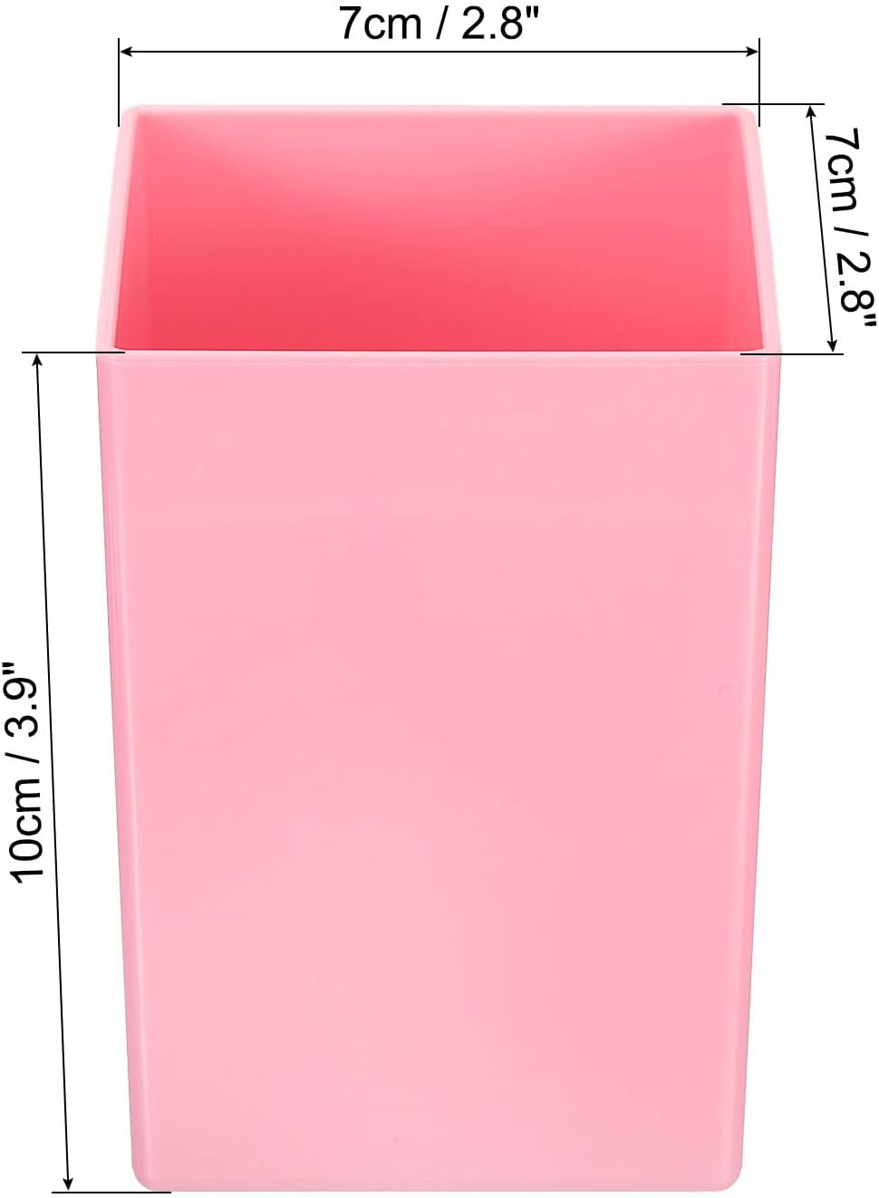 Pink Square Plastic Pen Holder Set - Image 2