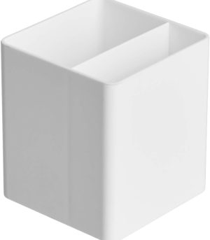 White Plastic Desktop Pen Holder