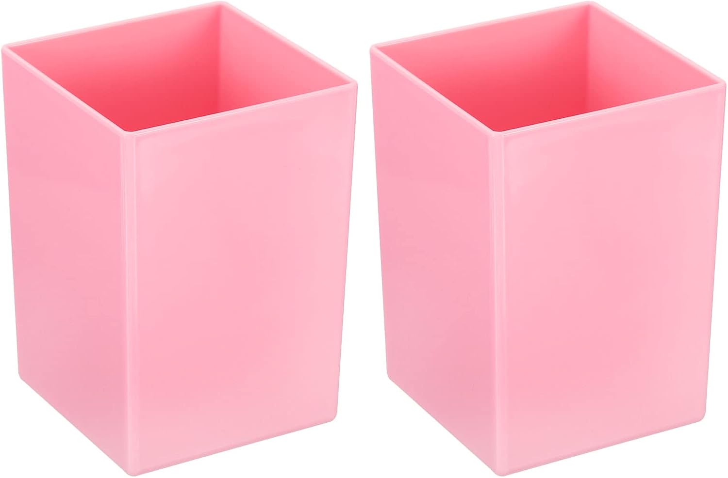 Pink Square Plastic Pen Holder Set