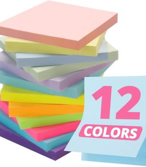 12-Pack 3x3 Soft Pastel Sticky Notes