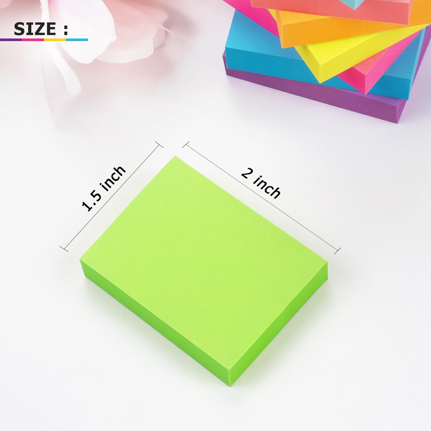 8-Pack Mini Sticky Notes 1.5x2 100 Sheets - Image 2