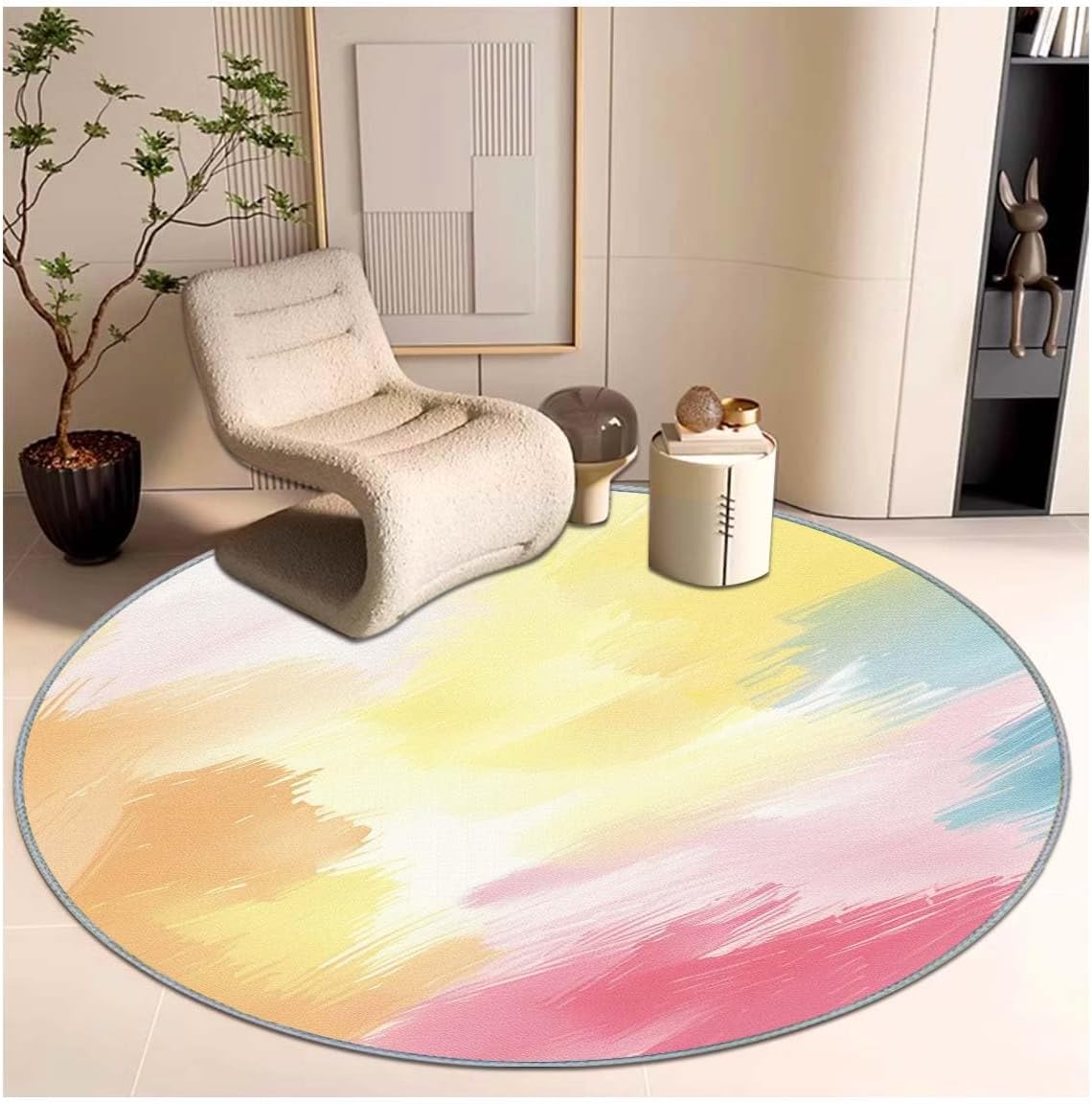 47" Dreamy Round Chair Mat Short Pile