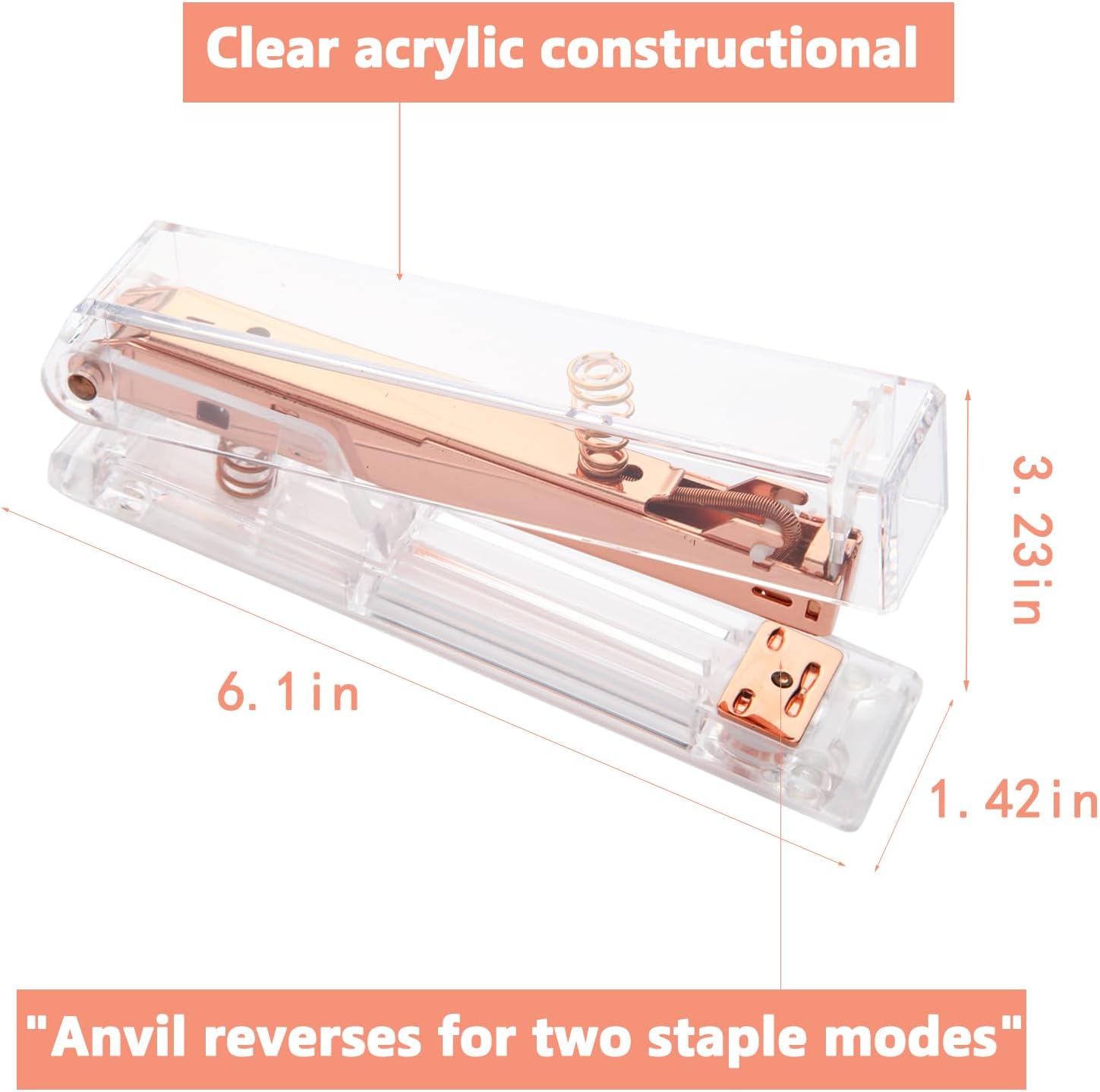Rose Gold Stapler with 1000 Staples - Image 2