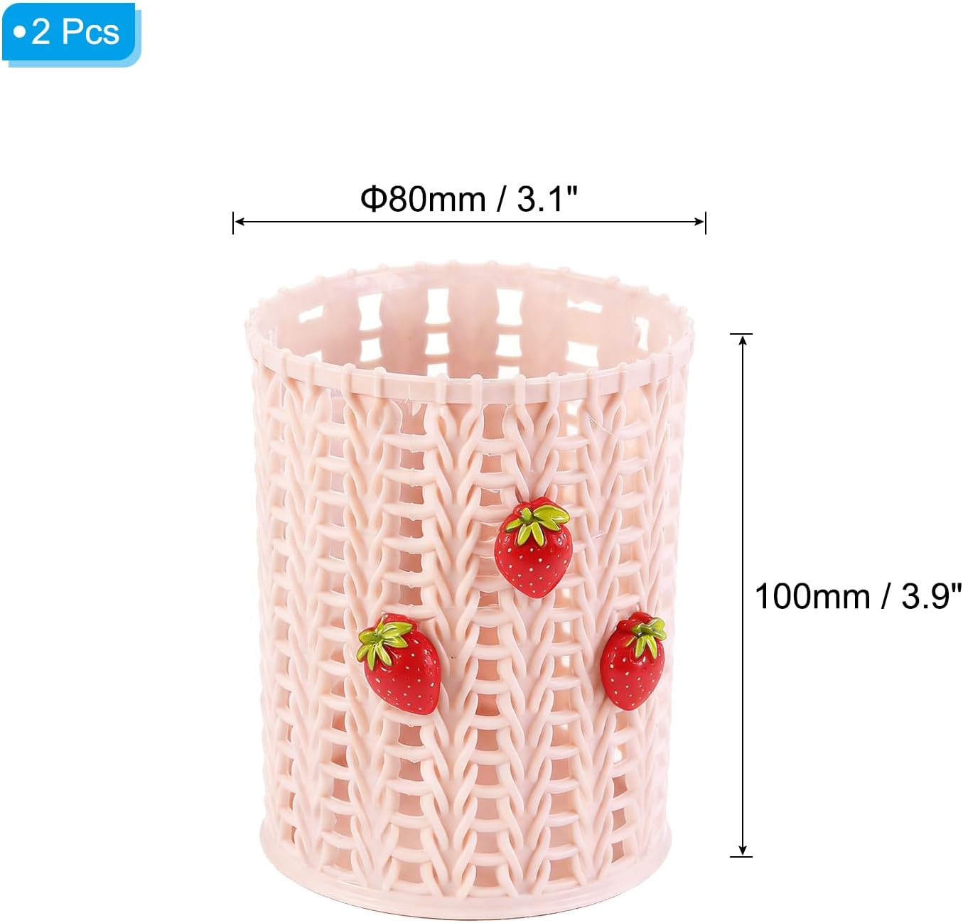 Strawberry Shaped Pink Pen Holder - Image 2