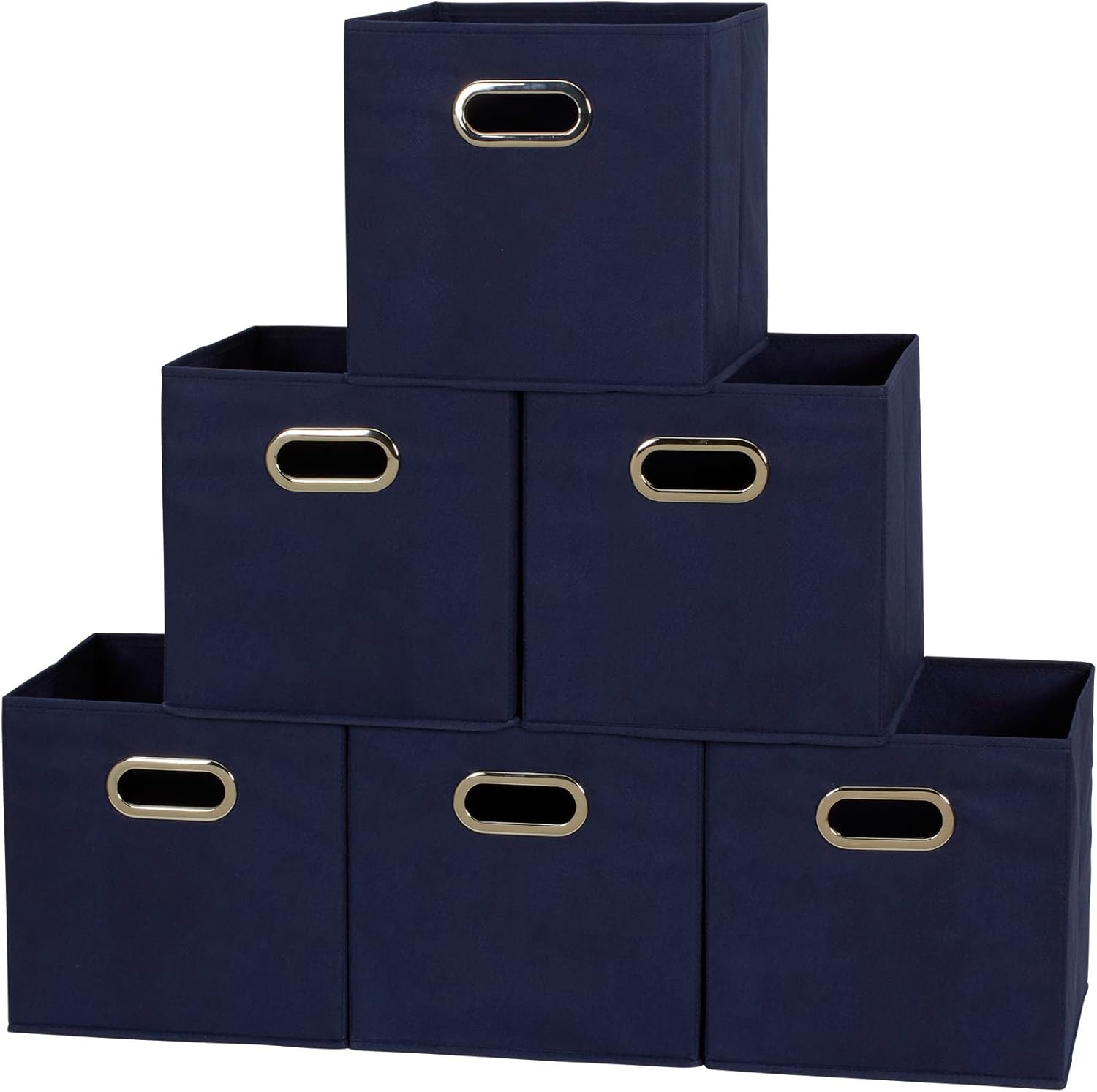 6-Pack Navy Blue Foldable Fabric Cubes
