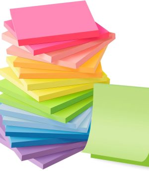 16-Pack 3x3 Bright Sticky Notes Recyclable