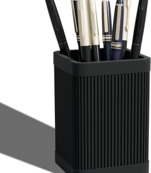 Black Silicone Desk Pen Holder Modern