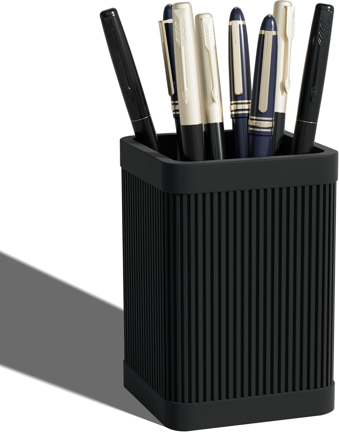 Black Silicone Desk Pen Holder Modern