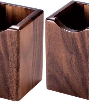 2-Pack Walnut Wood Pen Cup Organizer
