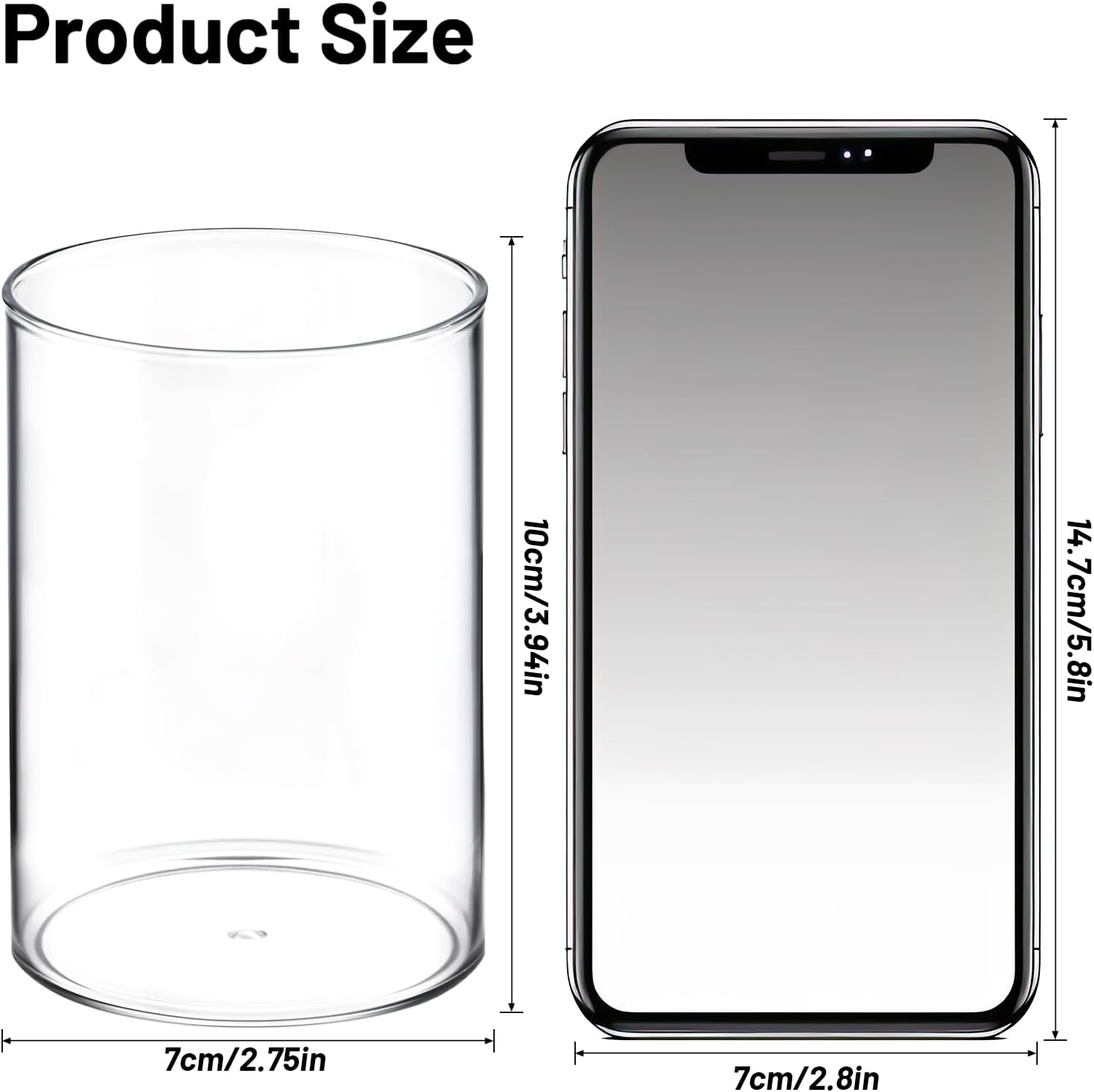 2-Piece Cylindrical Clear Acrylic Pen Holder - Image 2