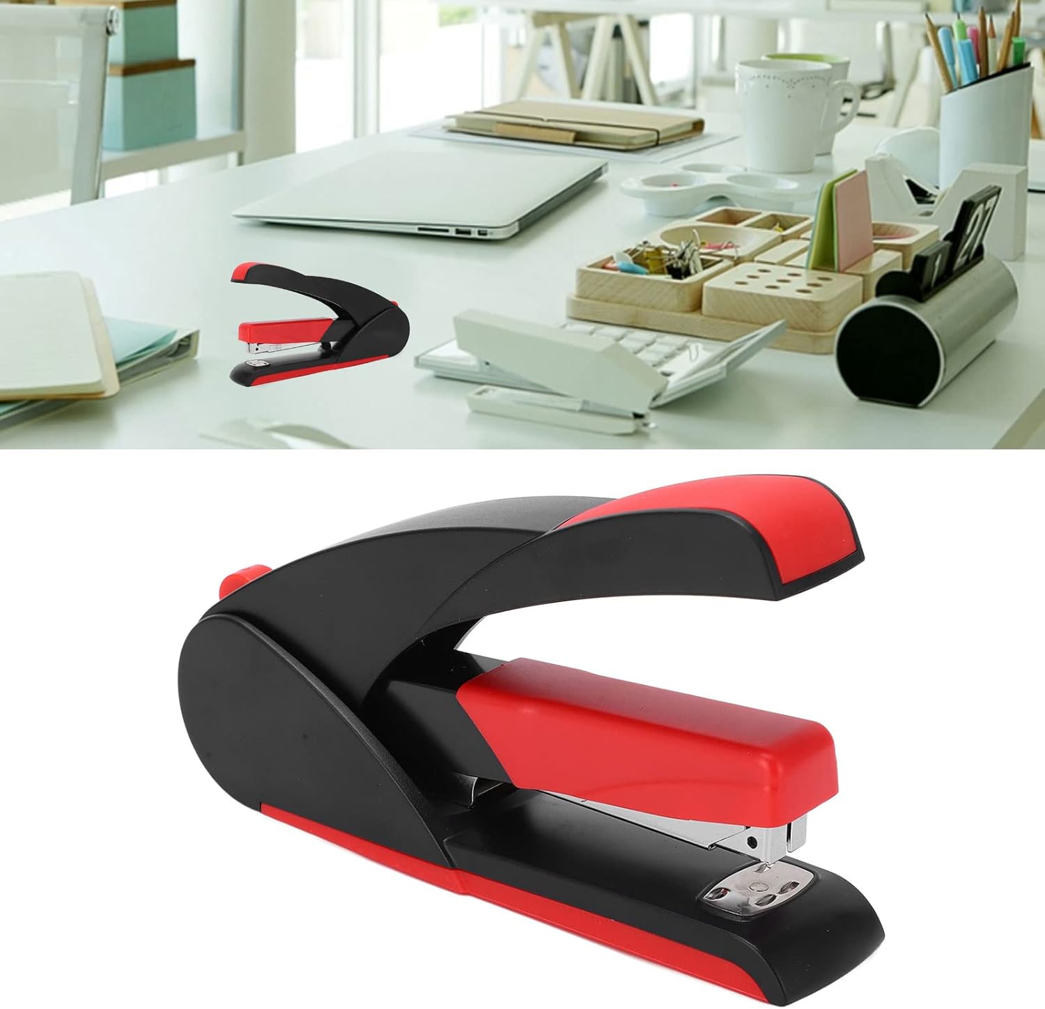 Red Ergonomic Mini Stapler - Image 2