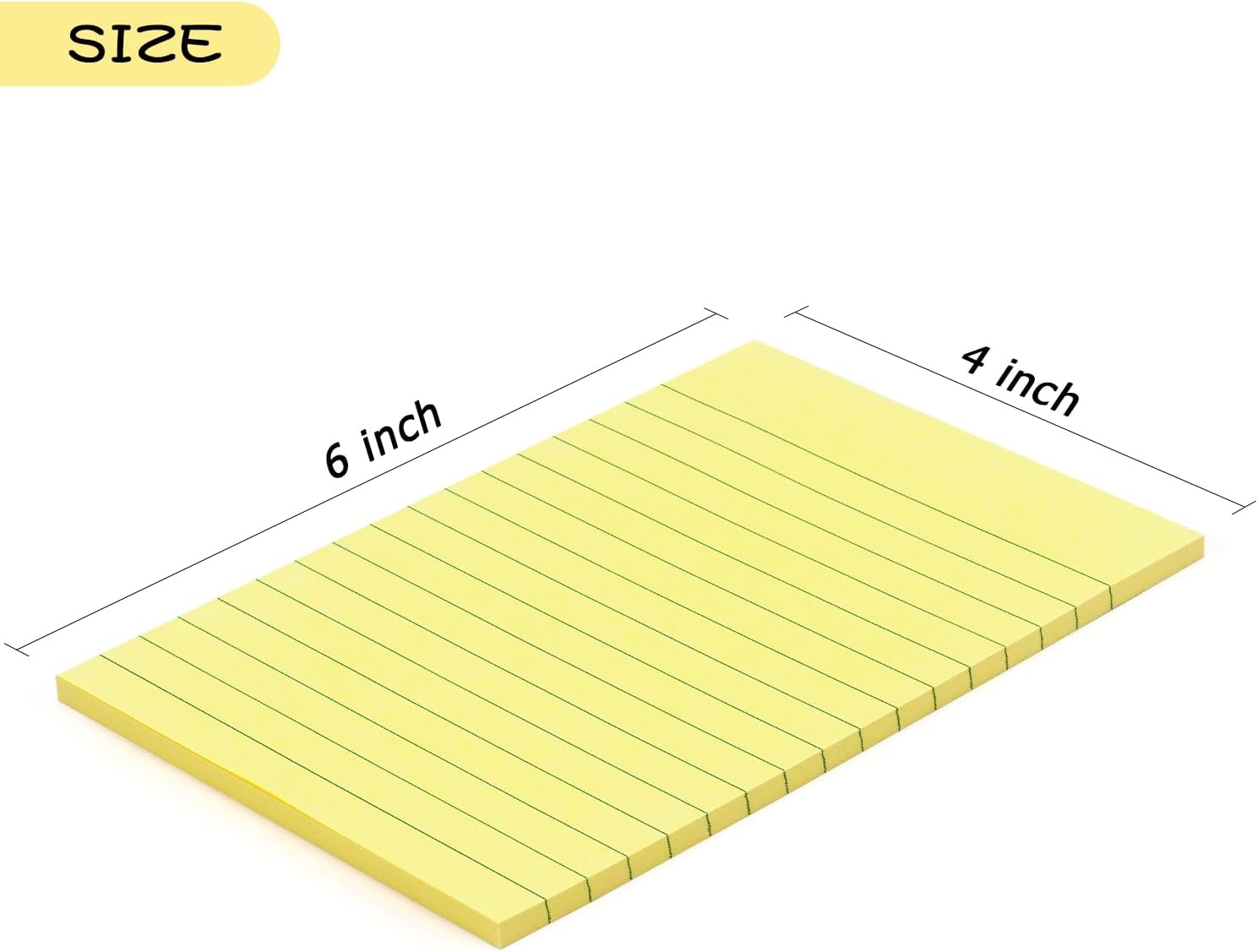 6-Pack Lined Sticky Notes 4x6 Yellow - Image 2