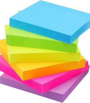 6-Pack 3x3 Bright Sticky Notes 100 Sheets
