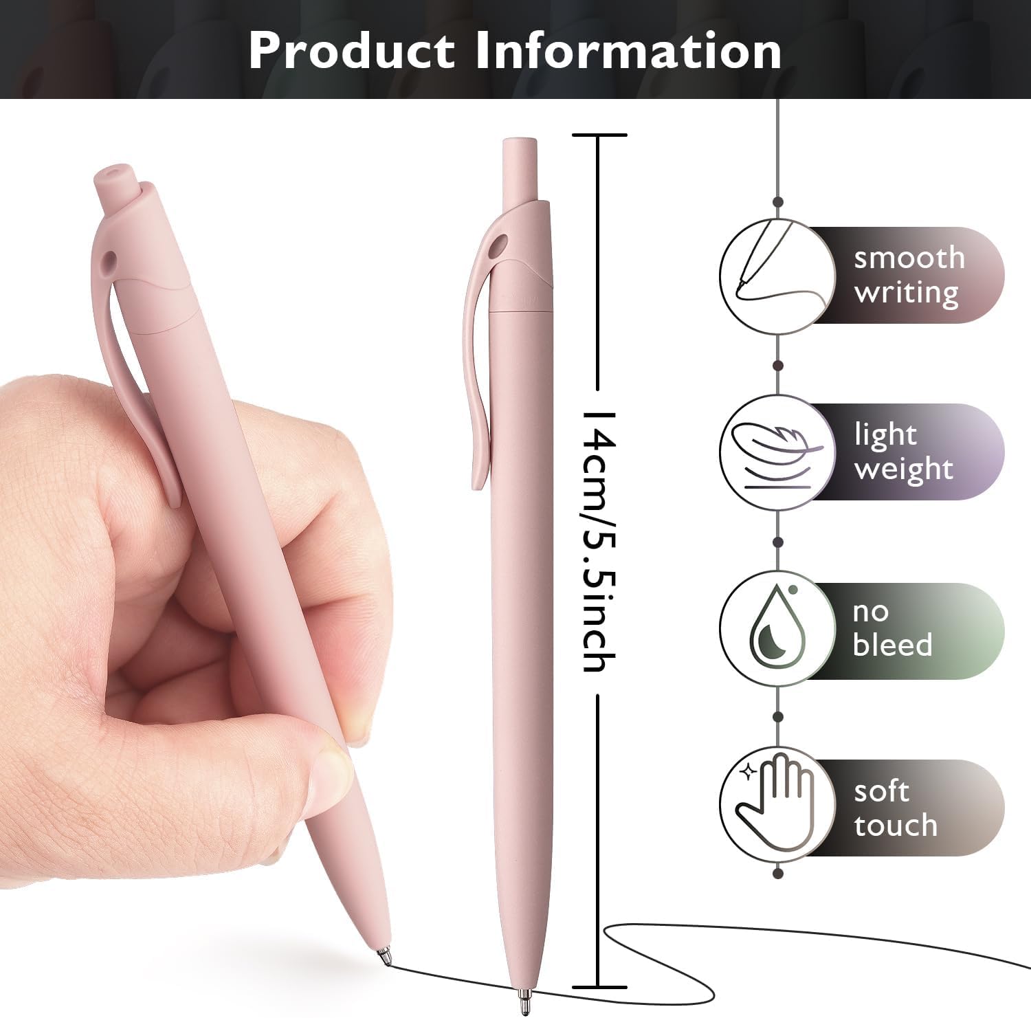 8-Pack Black Retractable Pens - Image 2
