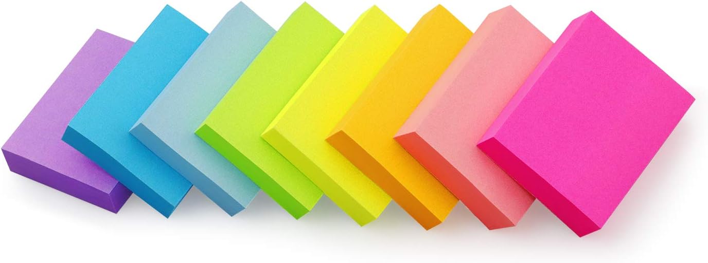8-Pack Mini Sticky Notes 1.5x2 100 Sheets