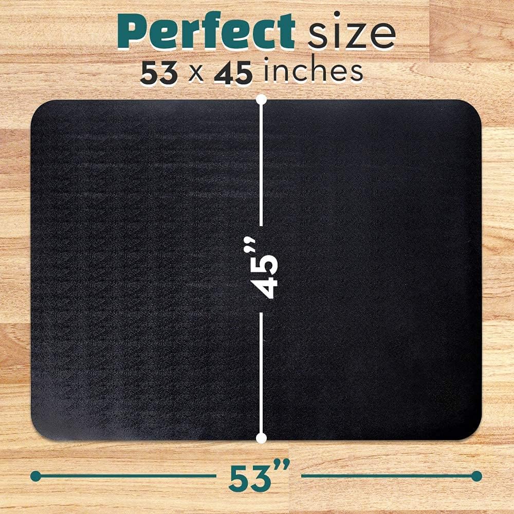 53x45 Black Heavy Duty Chair Mat Hardwood - Image 2