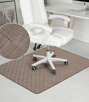 36x48 Brown Square Chair Mat Hardwood