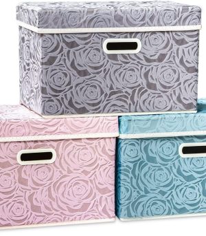 3-Pack Fabric Storage Cubes with Lids 17.7x11.8