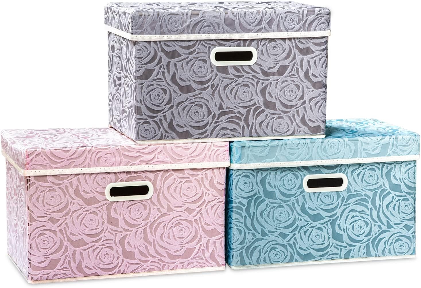 3-Pack Fabric Storage Cubes with Lids 17.7x11.8