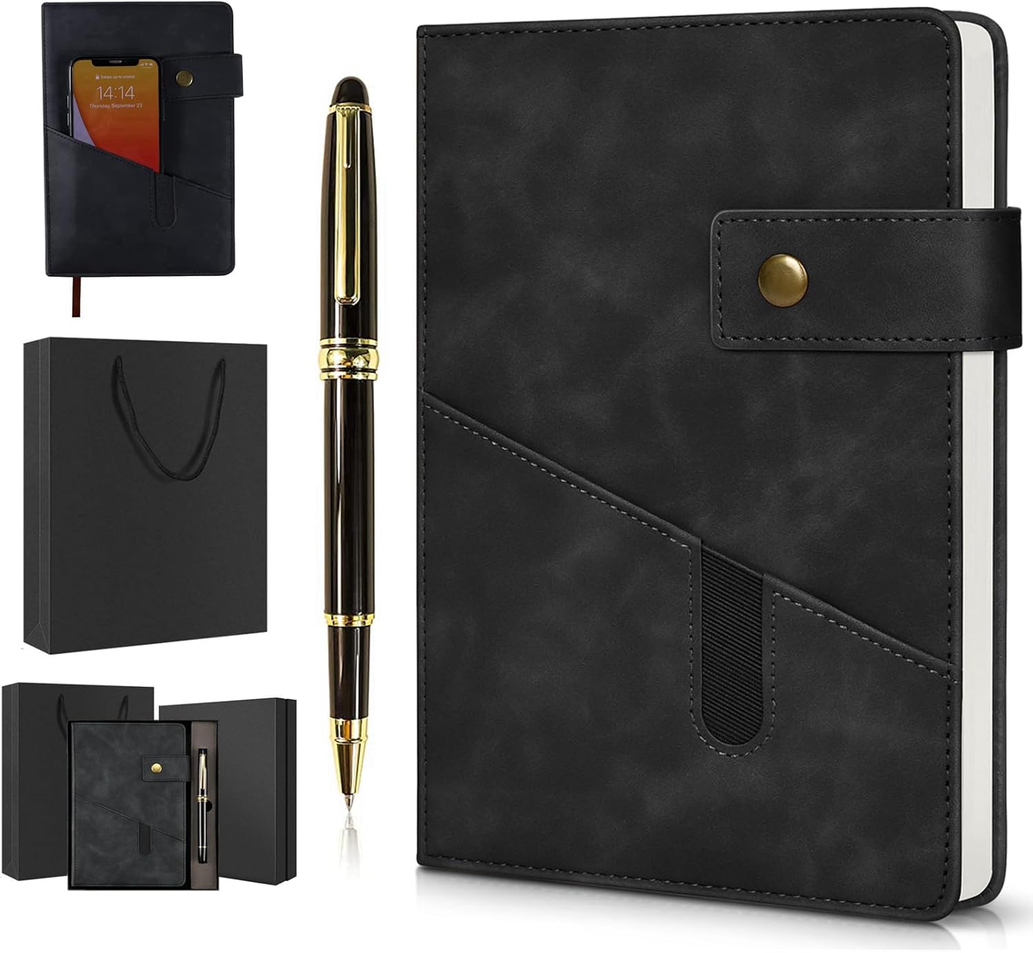 A5 Hardcover Leather Journal Pen