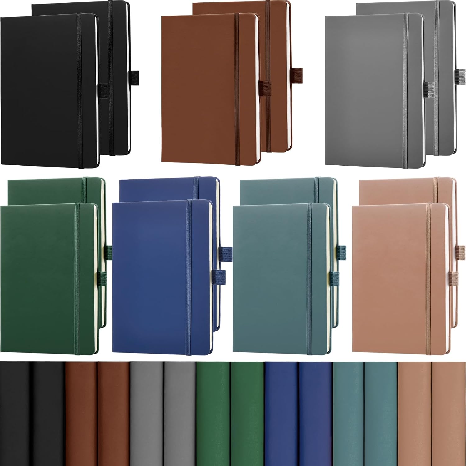 14-Pack A5 Hardcover Lined Notebooks