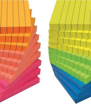 20-Pack Lined Sticky Notes 3x3 Assorted