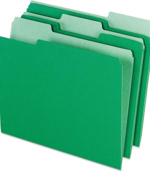 100-Pack Two-Tone Green File Folders