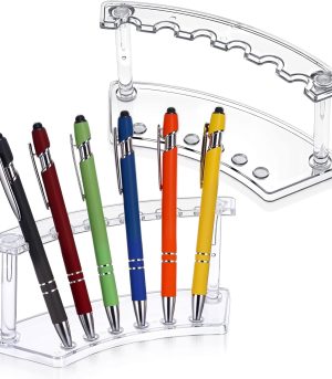 2-Piece 6-Compartment Clear Pen Holder