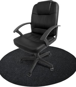 36" Black Round Chair Mat Carpet Hardwood