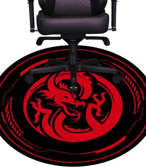 47" Round Gaming Chair Mat Hardwood