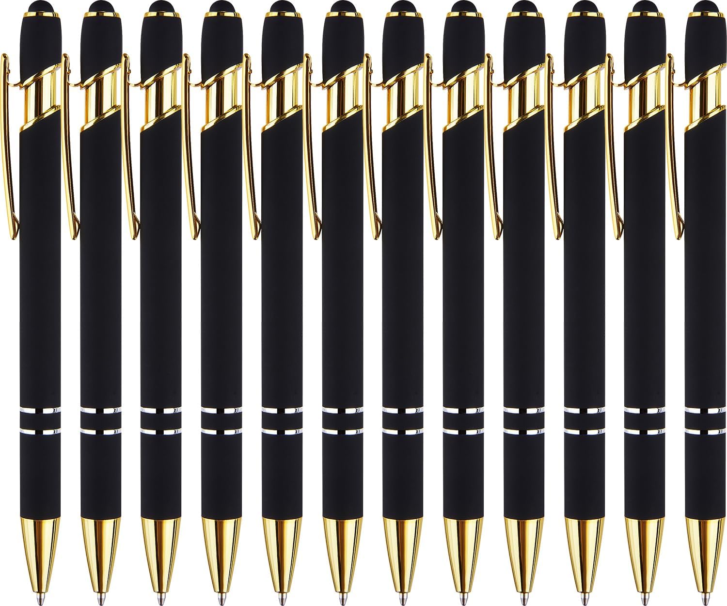 12-Pack Black Gold Stylus Pens