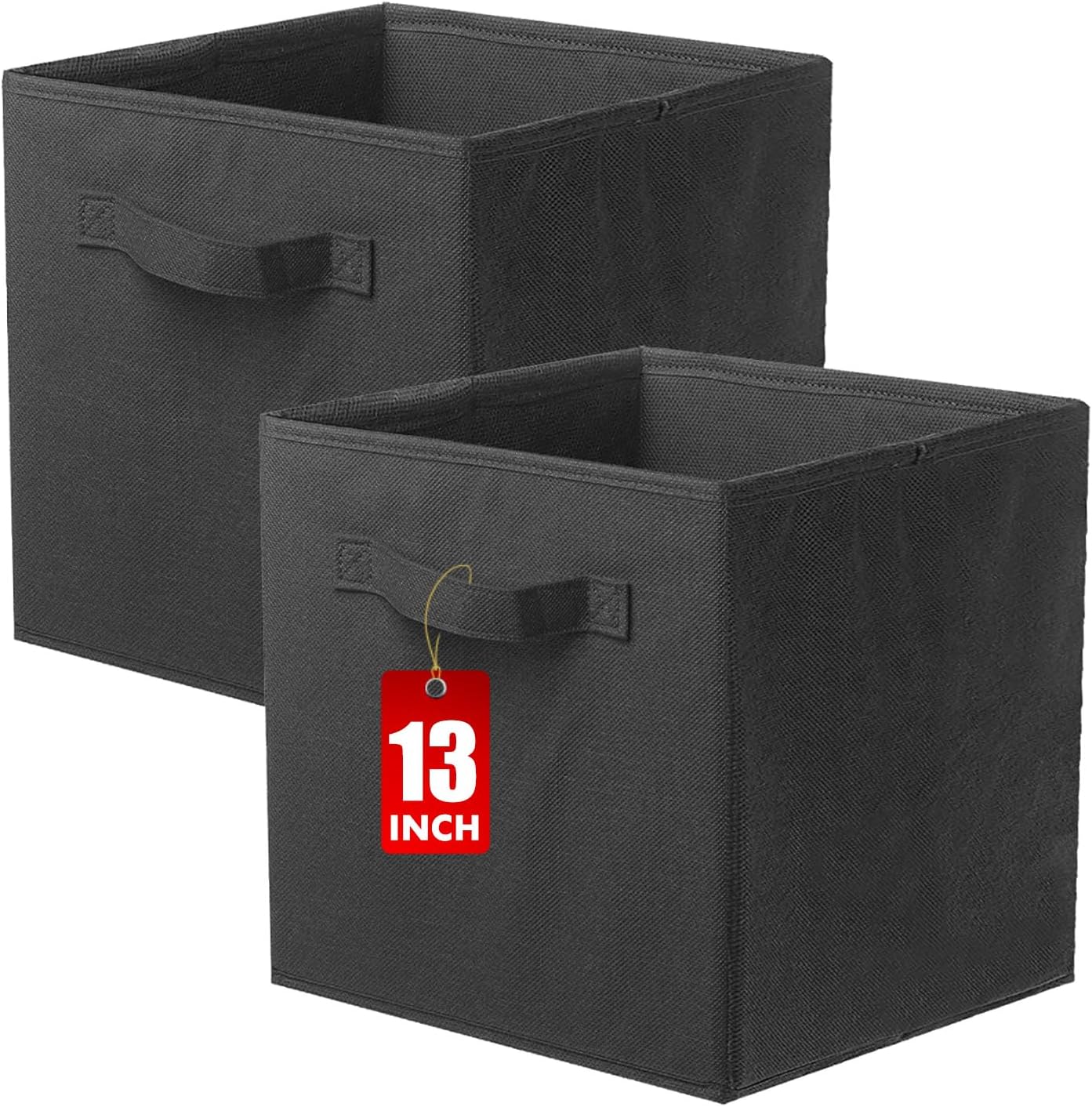 2-Pack Black Fabric Storage Cubes 13x13x13