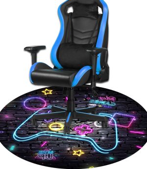 47" Blue Purple Graffiti Gaming Chair Mat