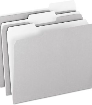 100-Pack Two-Tone Gray File Folders