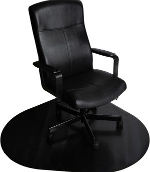 46x50 Black Rounded Triangle Chair Mat Carpet