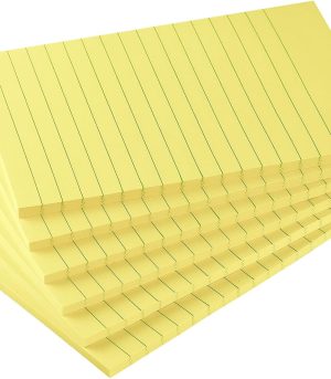 6-Pack Lined Sticky Notes 4x6 Yellow
