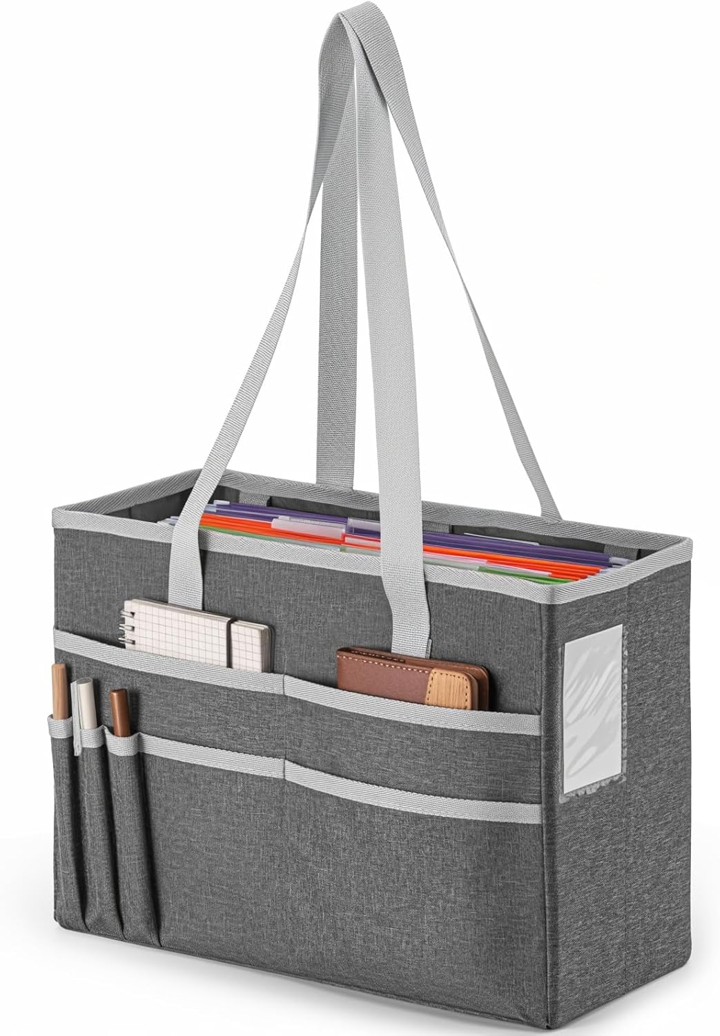 Portable Tote File Organizer with Pockets