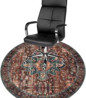 47" Round Chair Mat Hardwood Low Pile