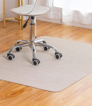 45x53 Parchment PVC Chair Mat Hardwood