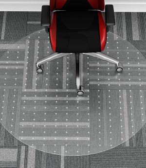 48" Round Clear Chair Mat Carpet Studded