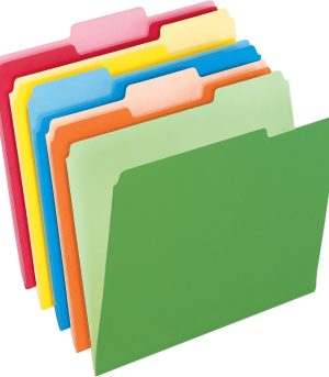 100-Pack Two-Tone Assorted File Folders