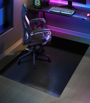 48x36 Black Vinyl Chair Mat Carpet Grips